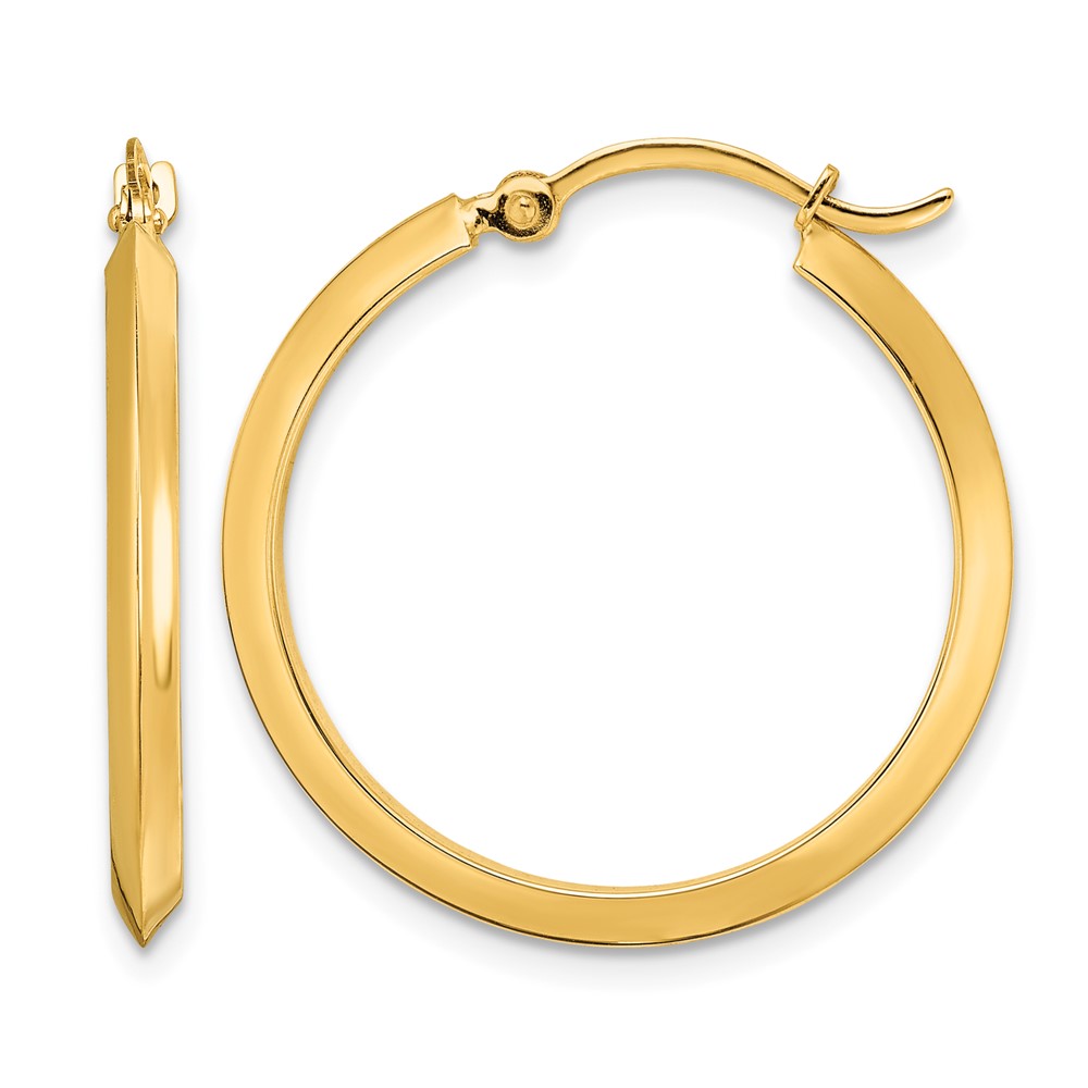 14K Polished Hoop Earrings (TF1630)