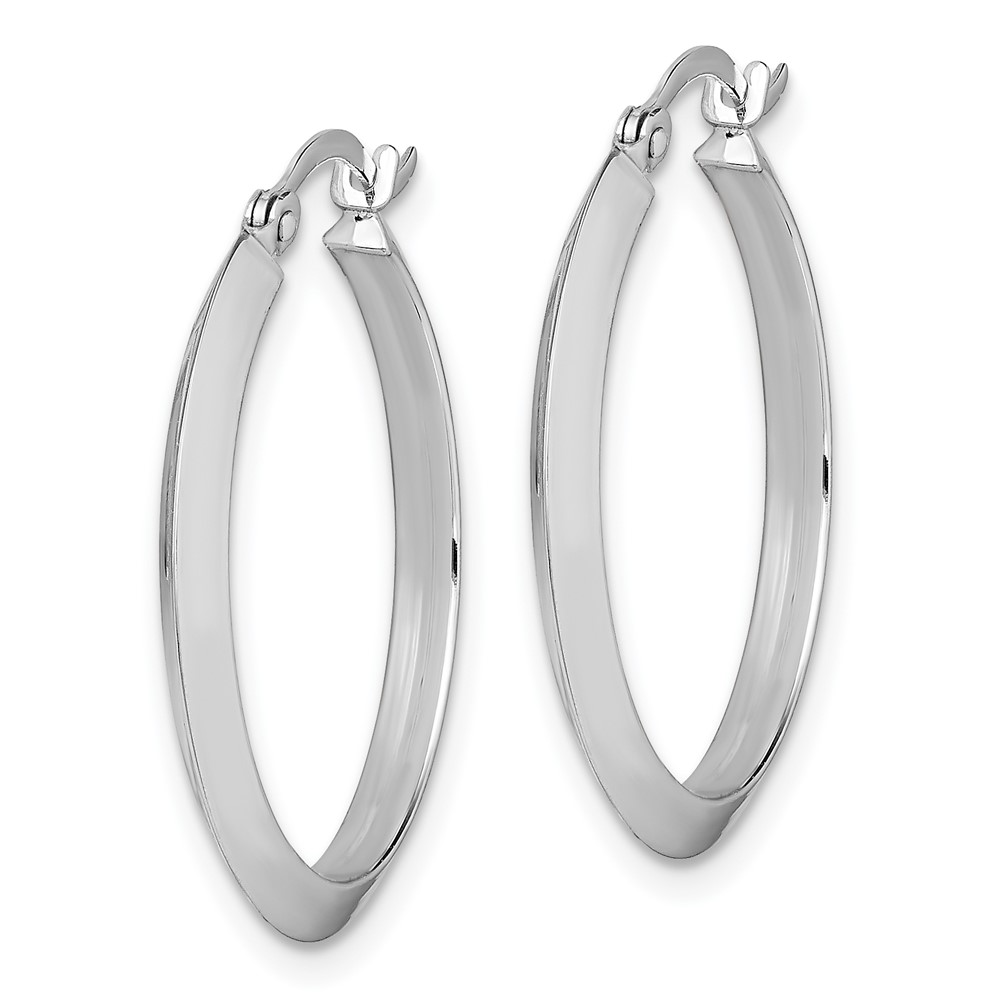 14K Polished White Gold Hoop Earrings (TF1630W)