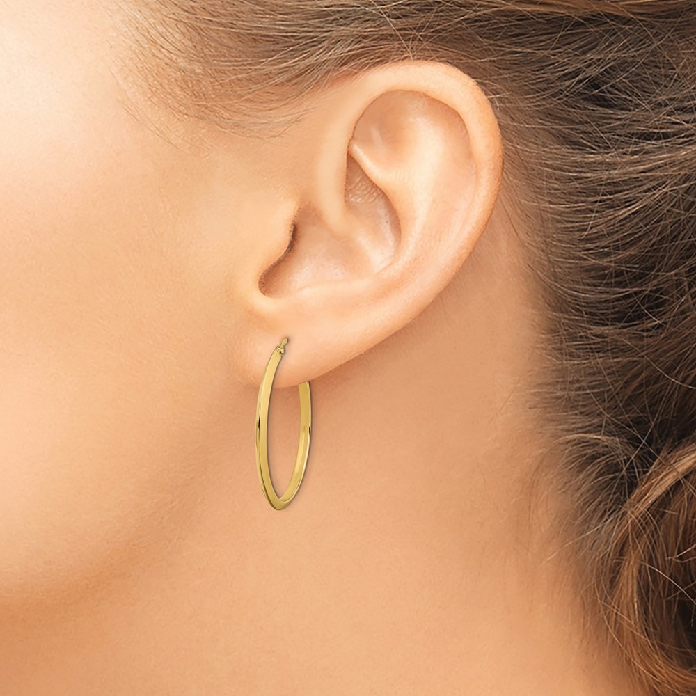 14K Polished Hoop Earrings (TF1631)