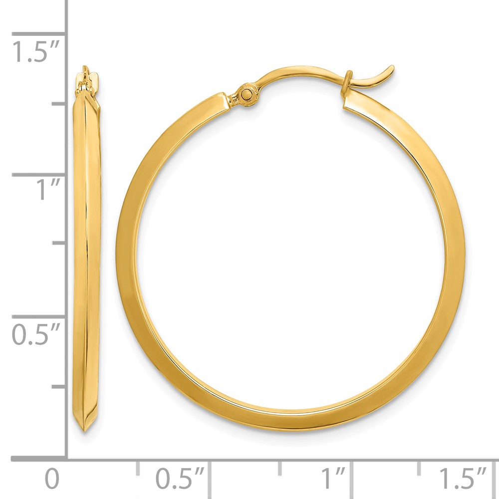 14K Polished Hoop Earrings (TF1631)