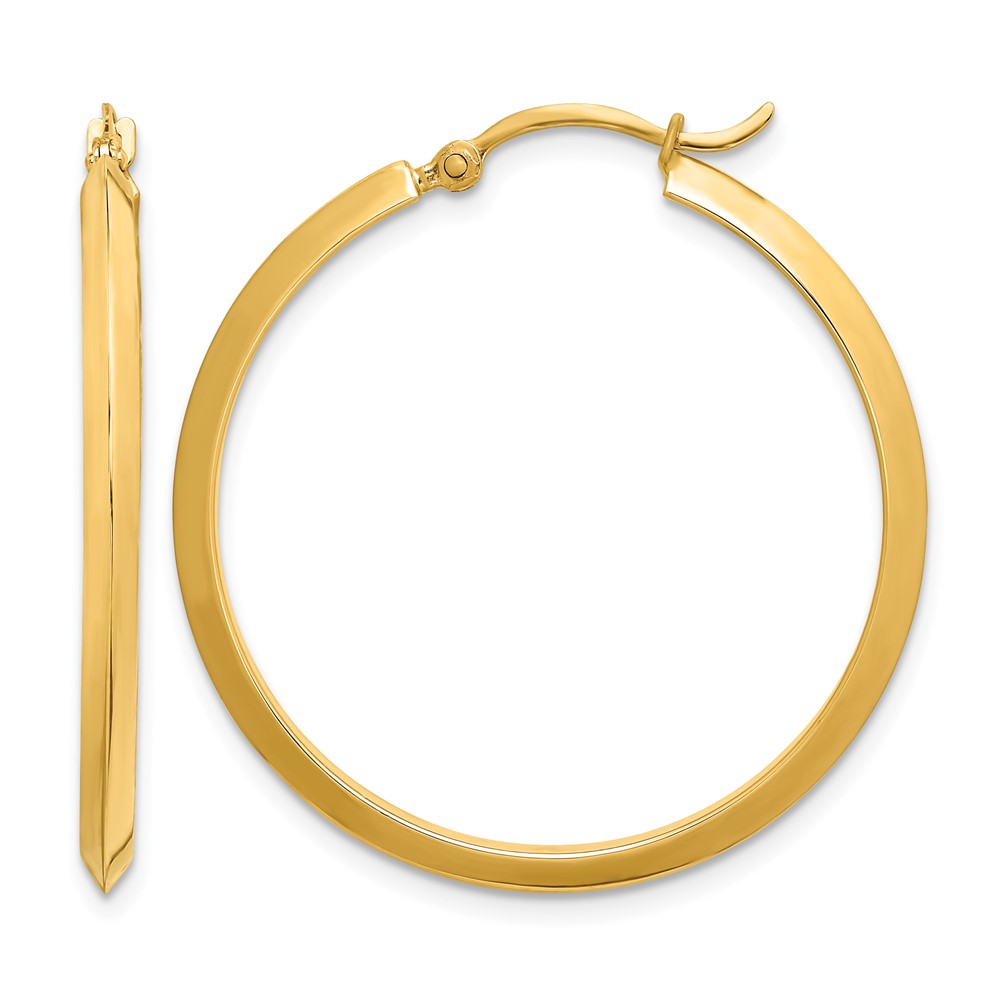 14K Polished Hoop Earrings (TF1631)