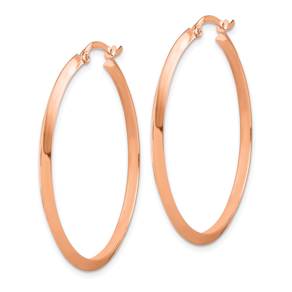 14K Rose Gold Polished Hoop Earrings (TF1632R)
