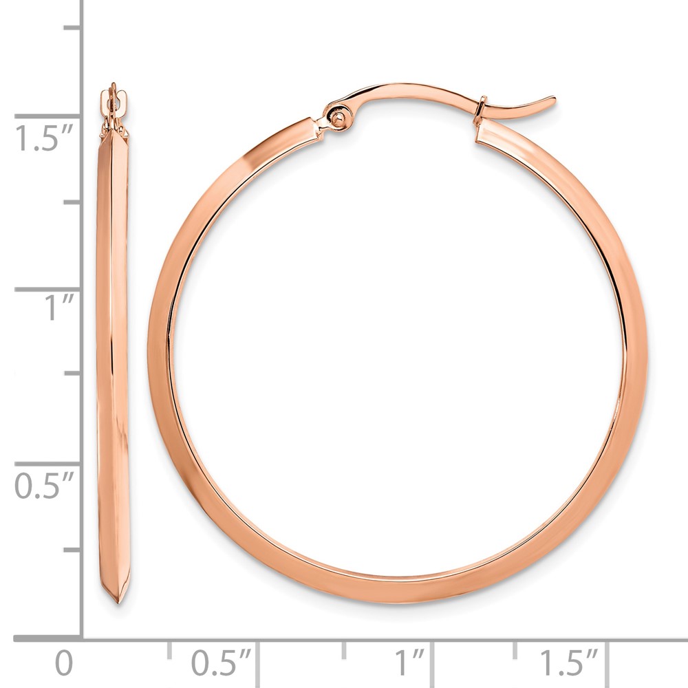 14K Rose Gold Polished Hoop Earrings (TF1632R)