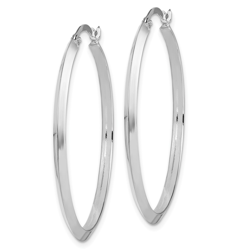 14K White Gold Polished Hoop Earrings (TF1632W)