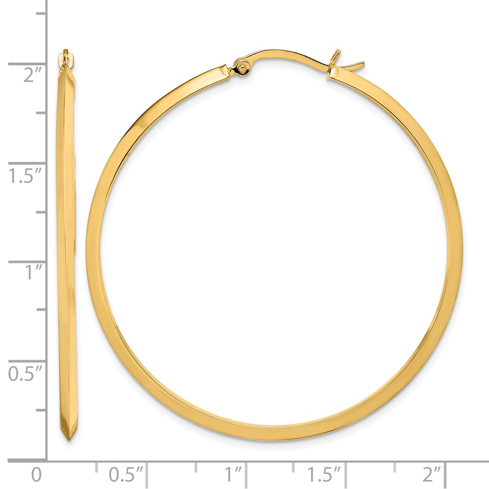 14K Polished Hoop Earrings (TF1633)