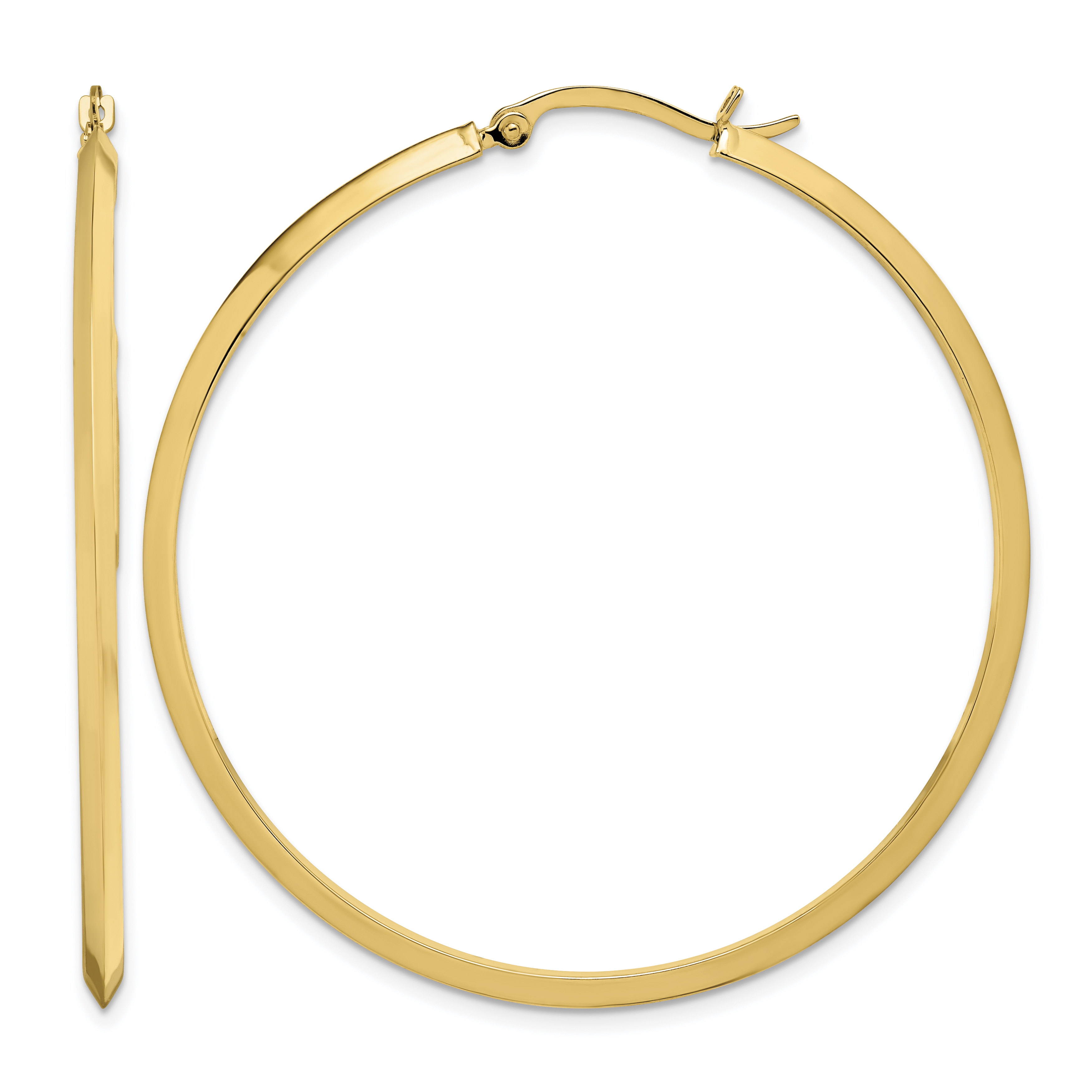 14K Polished Hoop Earrings (TF1633)