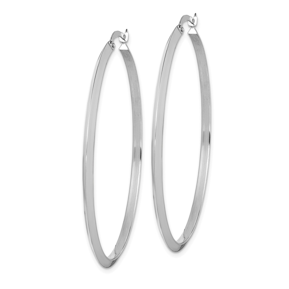 14K White Gold Polished Hoop Earrings (TF1633W)