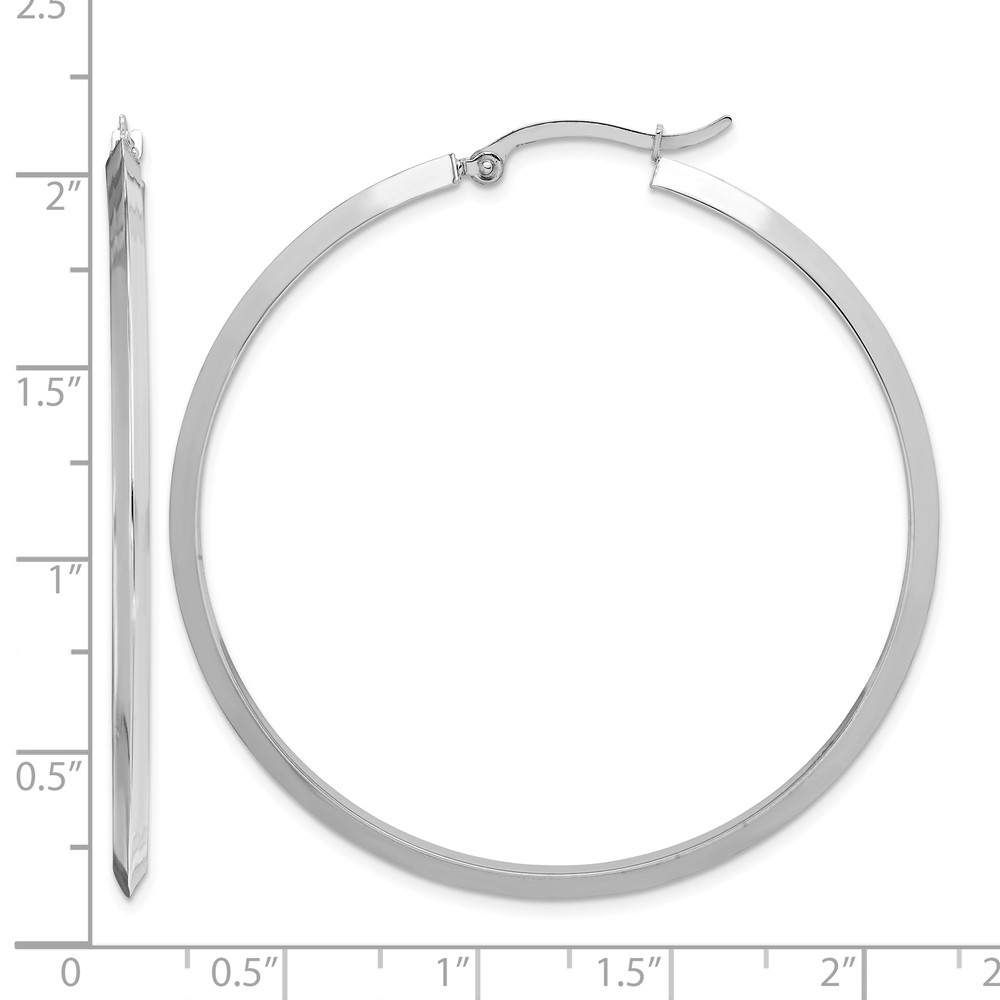 14K White Gold Polished Hoop Earrings (TF1633W)
