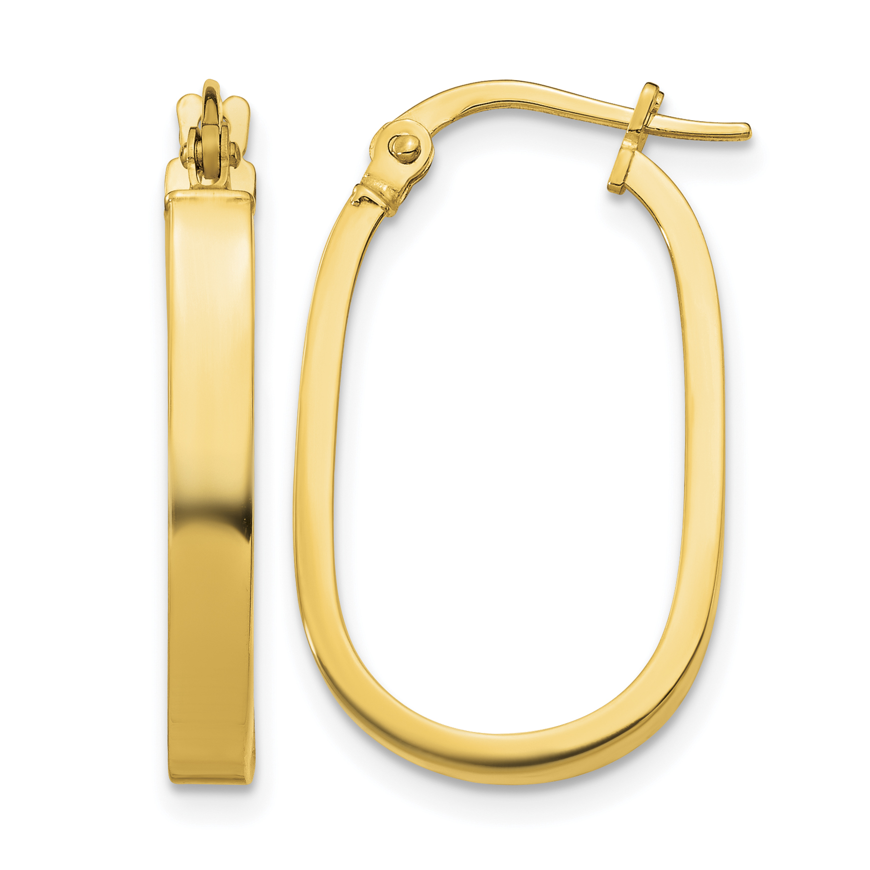 14K 3x2mm Oval Hoop Earrings (TF1664)