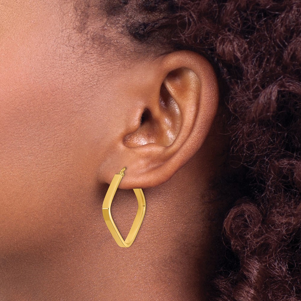 14K 2x2mm Square Hoop Earrings (TF1671)