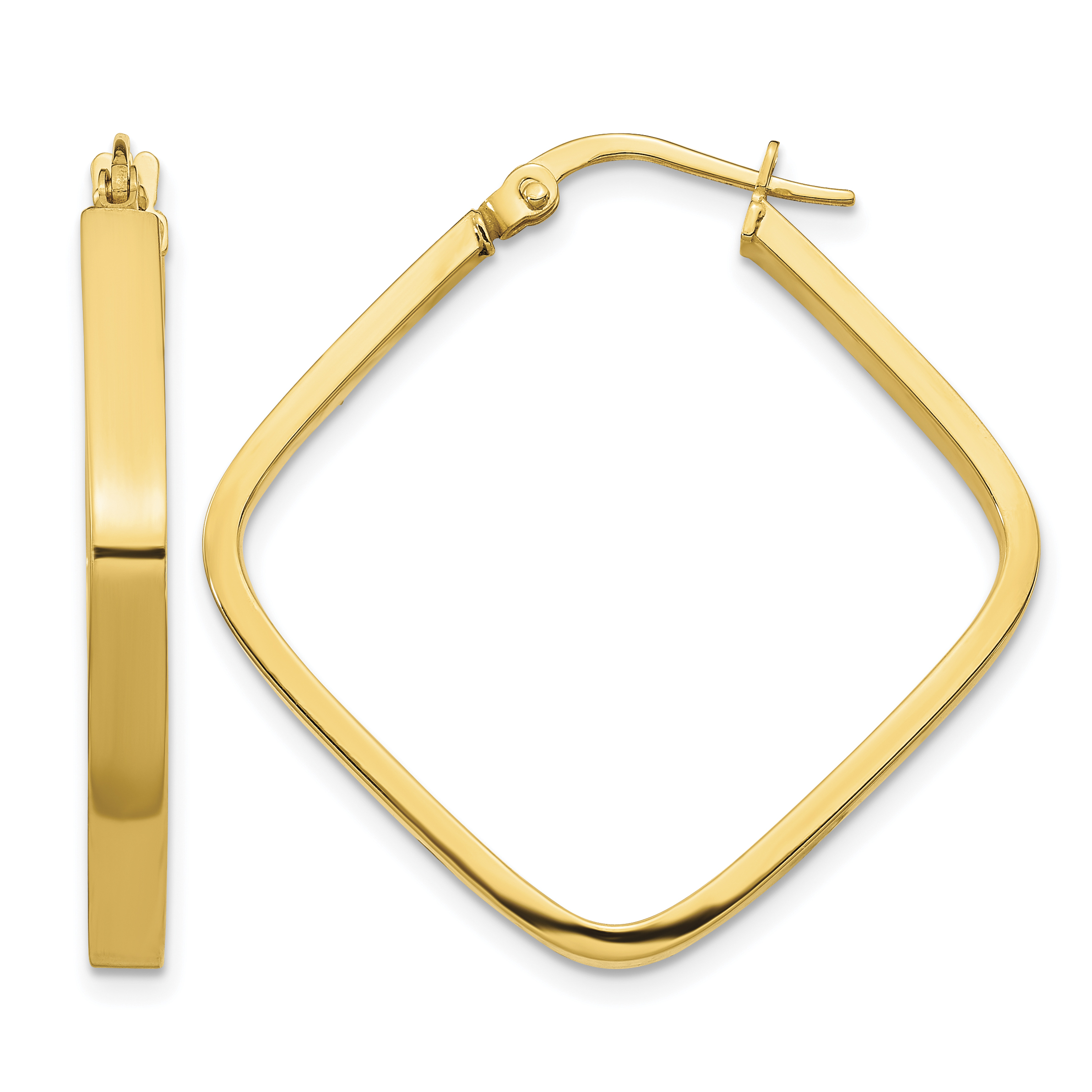 14K 2x2mm Square Hoop Earrings (TF1671)