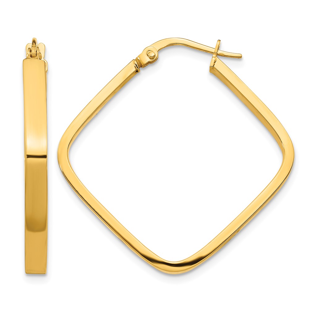 14K 2x2mm Square Hoop Earrings (TF1671)