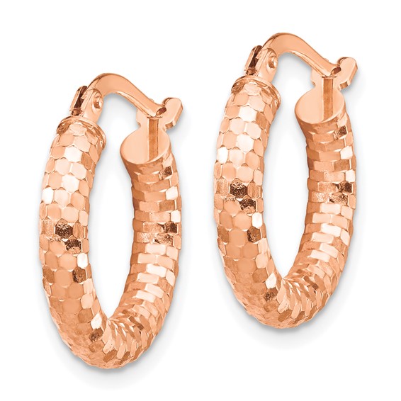 Gold Diamond-Cut Hoop Earrings