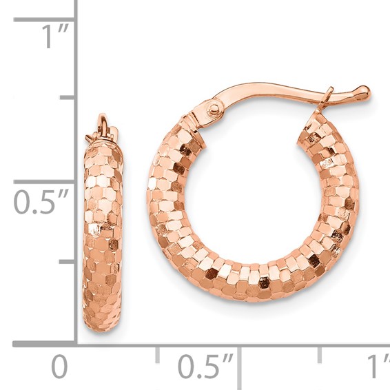 Gold Diamond-Cut Hoop Earrings