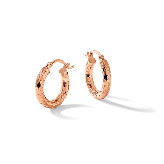 Gold Diamond-Cut Hoop Earrings