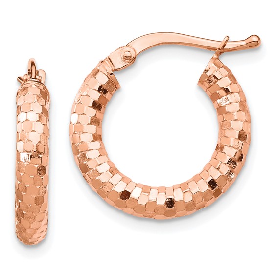 Gold Diamond-Cut Hoop Earrings