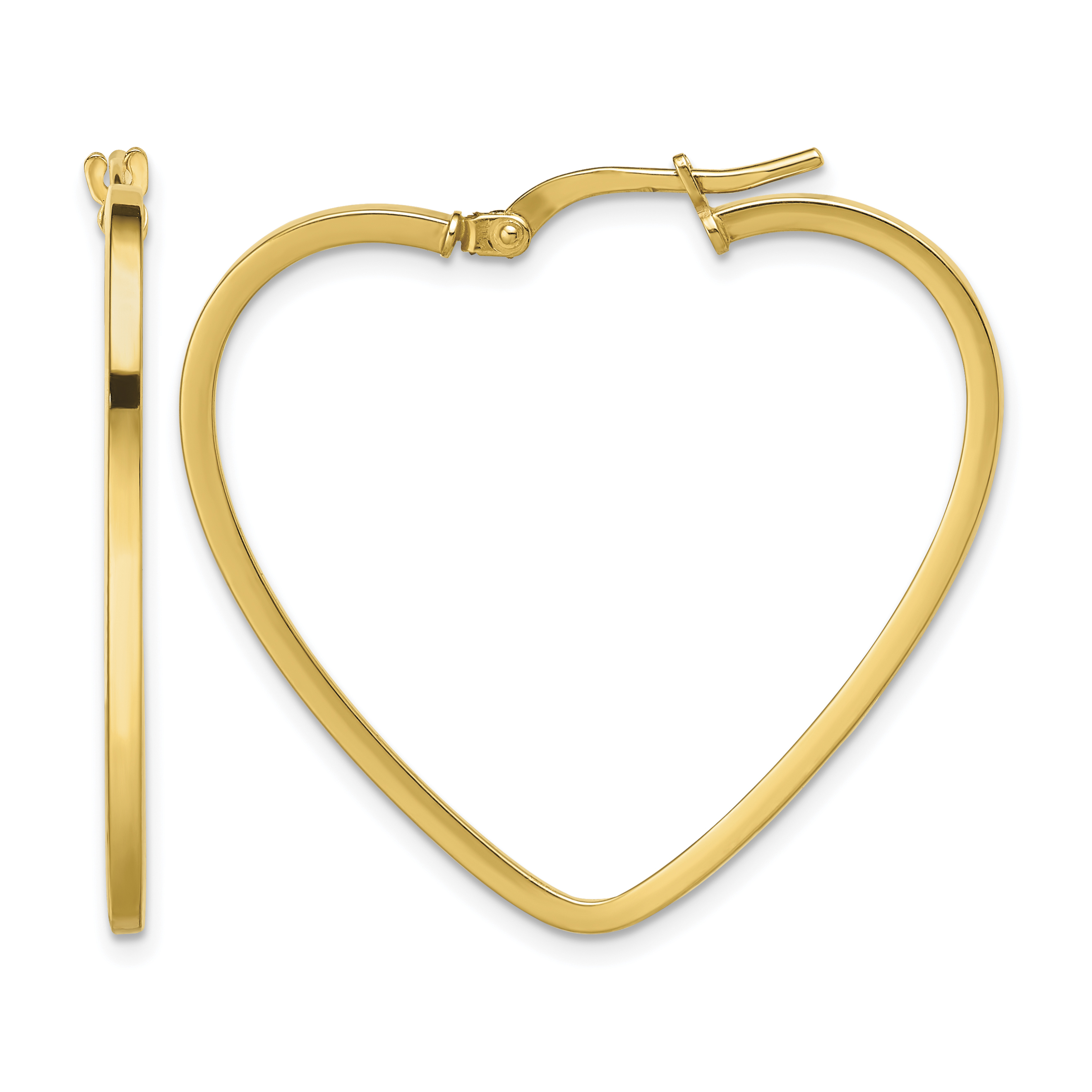 14K Polished Heart Hoop Earrings (TF1744)