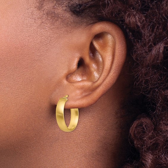 5mm Satin Half Round Tube Hoop Earrings