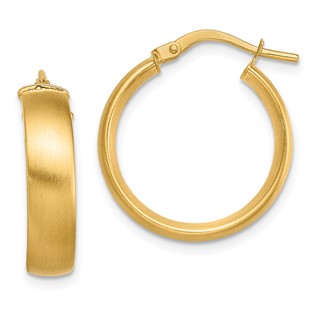 5mm Satin Half Round Tube Hoop Earrings