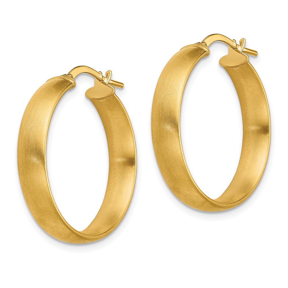 14K Medium x5mm Satin Hoop Earrings (TF1749)