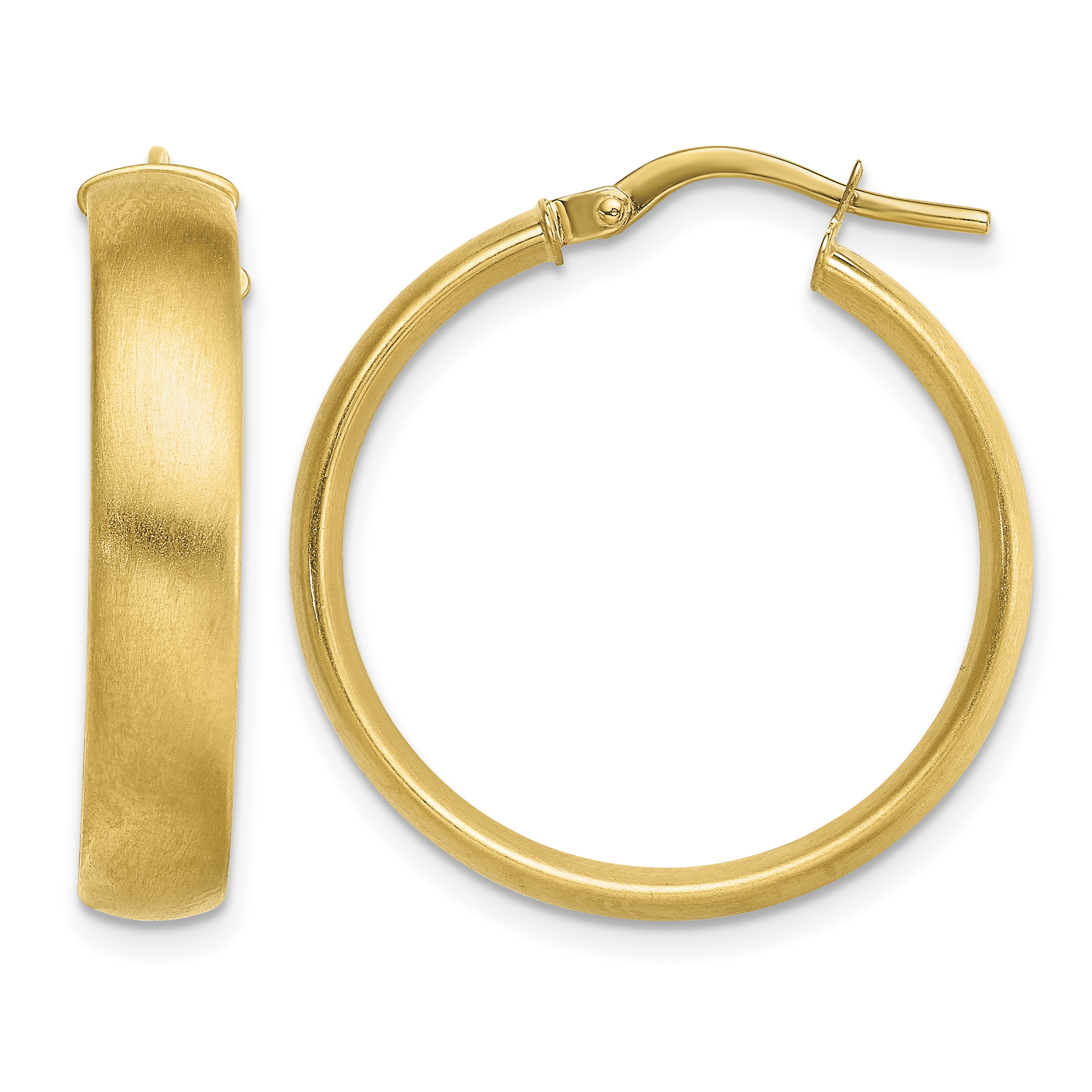 14K Medium x5mm Satin Hoop Earrings (TF1749)