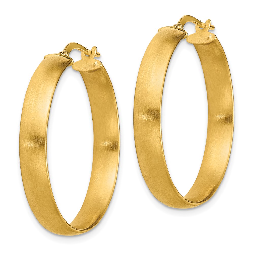 14K Large 5mm Satin Hoop Earrings (TF1751)