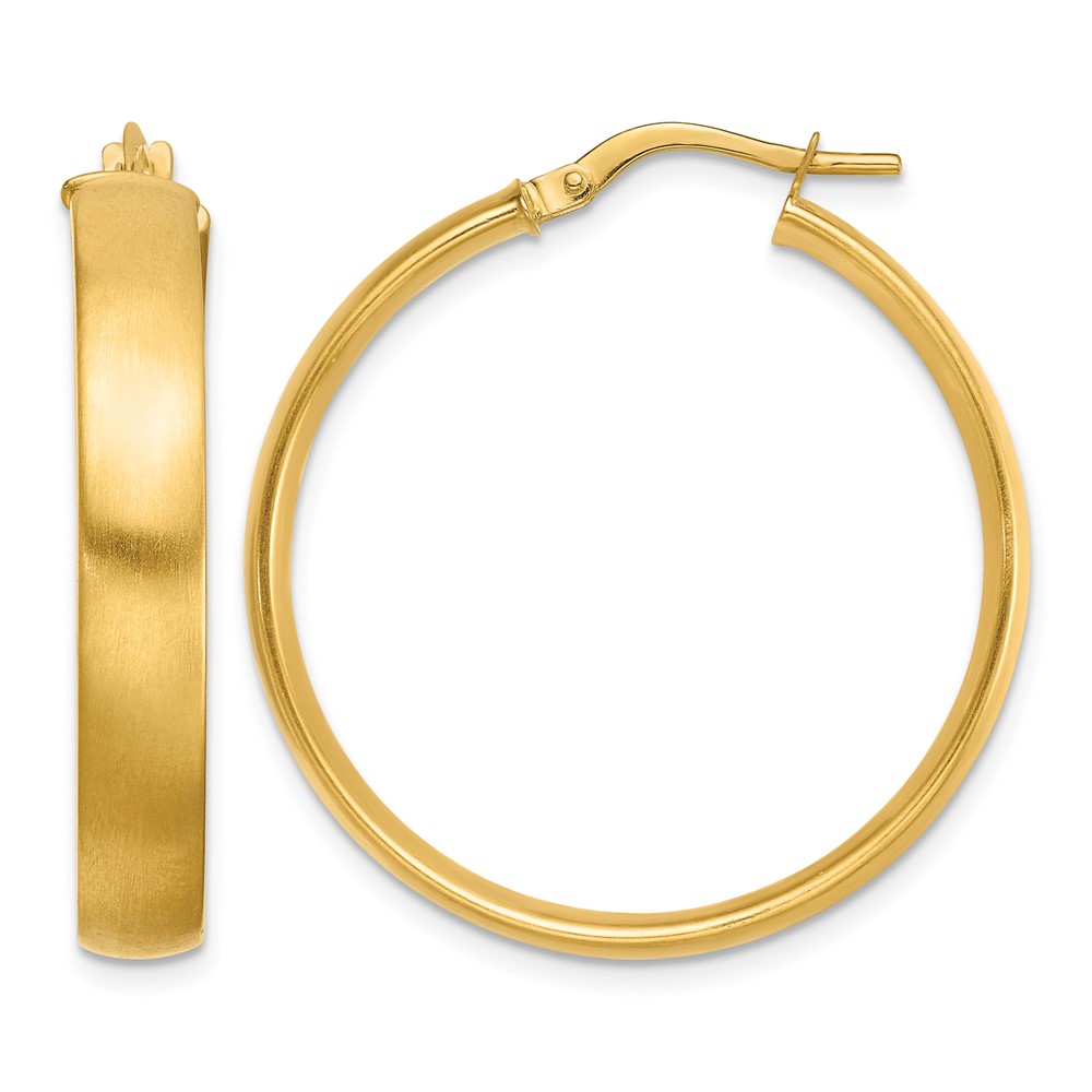 14K Large 5mm Satin Hoop Earrings (TF1751)