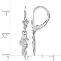 14K White Gold Snowflake Dangle Leverback Earrings view 5