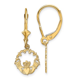 Gold Claddagh Dangle Earrings