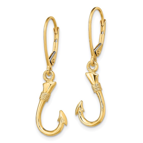 Golf Fish Hoop Leverback Earrings