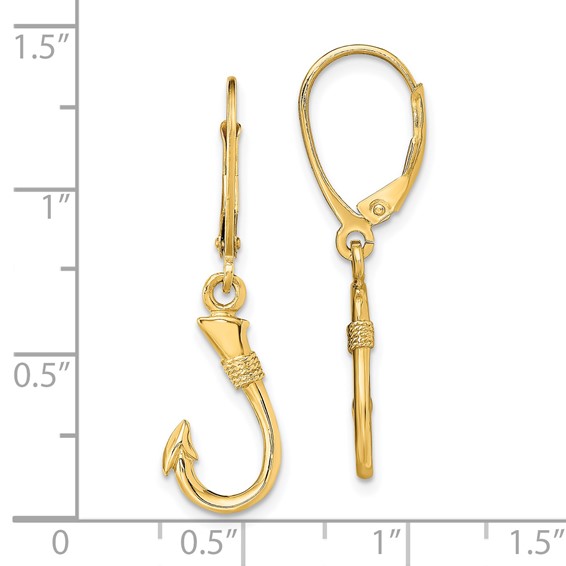 Golf Fish Hoop Leverback Earrings