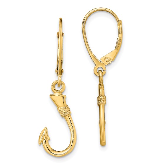 Golf Fish Hoop Leverback Earrings
