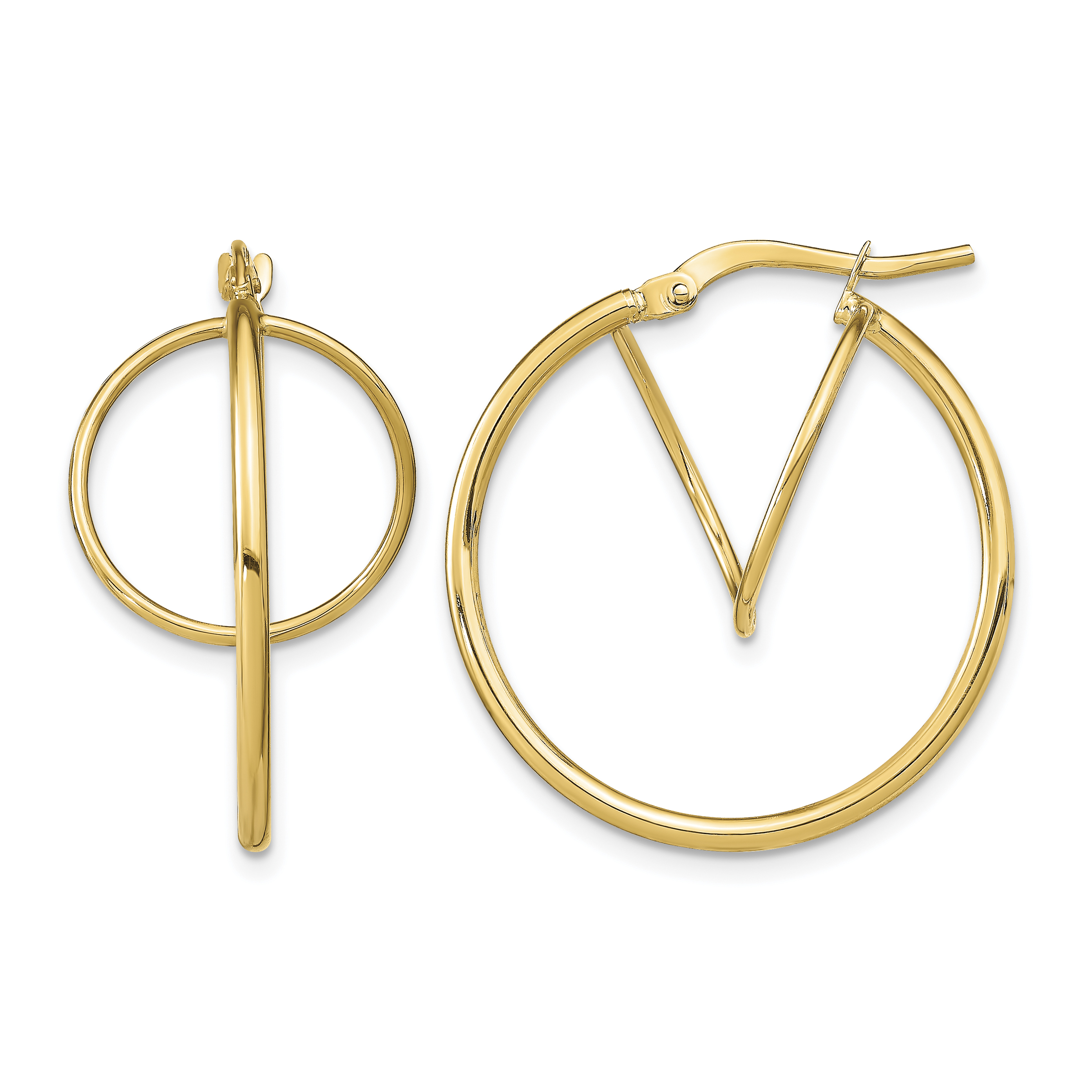14k Twisted Circle Inside Hoop Earrings (TF1938)