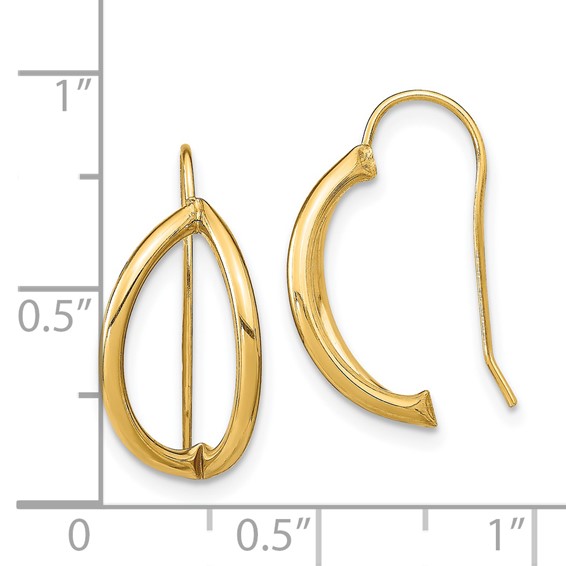 Gold Half Circle Tube Shepard Hook Earrings