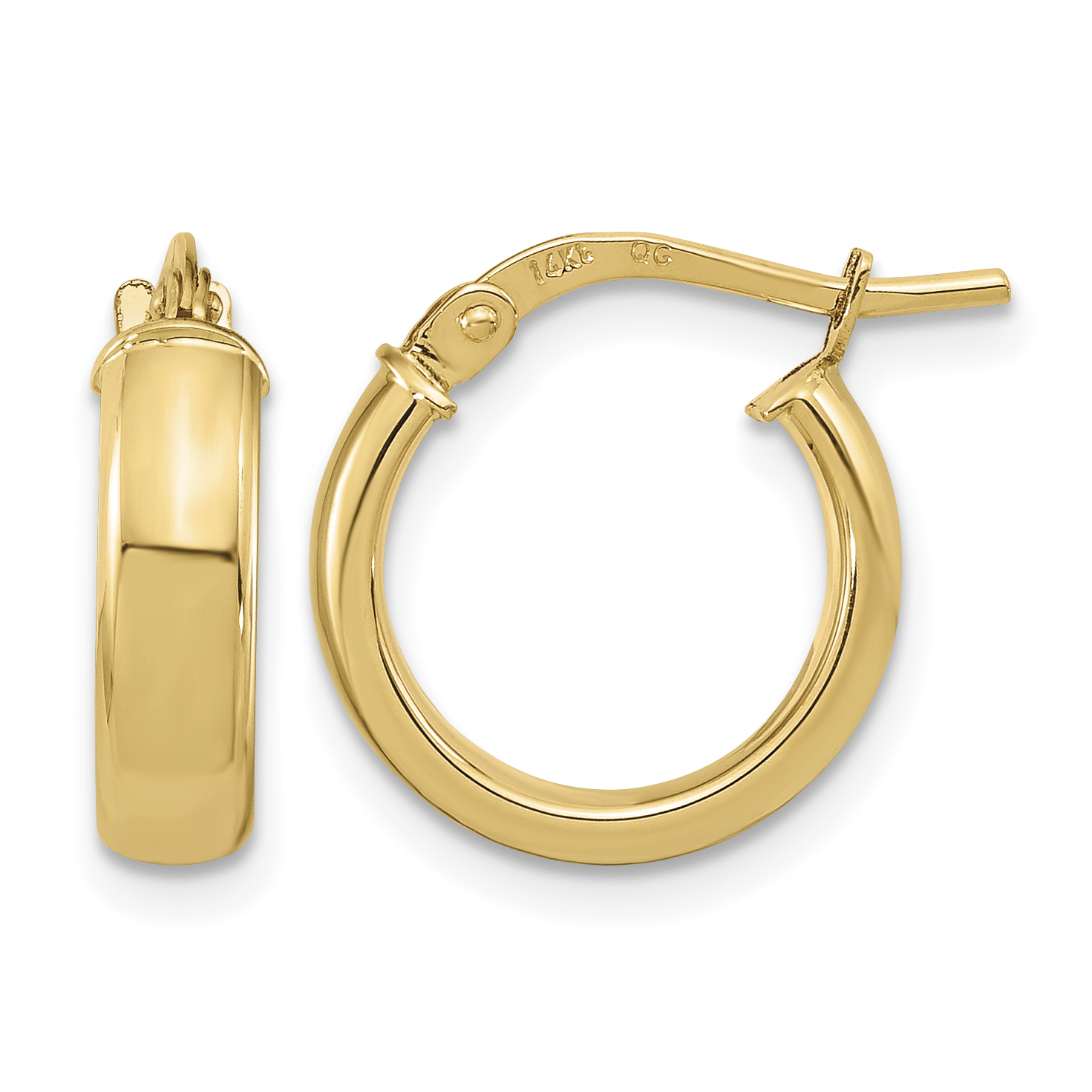14k Polished 3.7mm Hoop Earrings (TF1966)