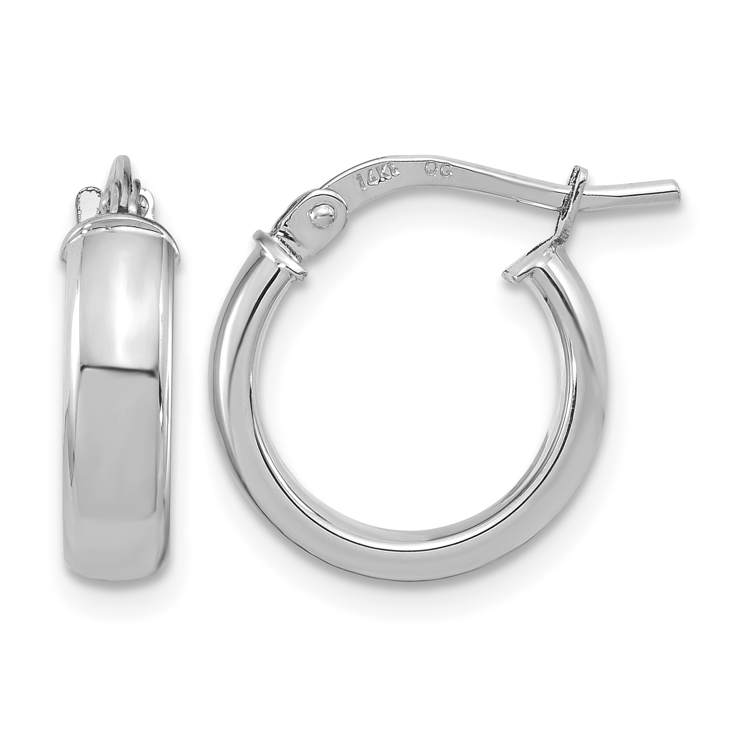 14k White Gold Polished 2.9mm Hoop Earrings (TF1966W)