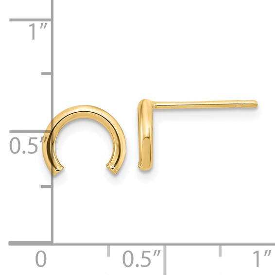 Gold Tube Post Earrings