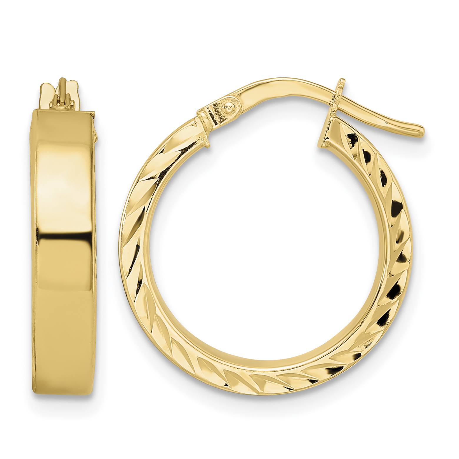 14K Polished Hoop Earrings (TF1997)