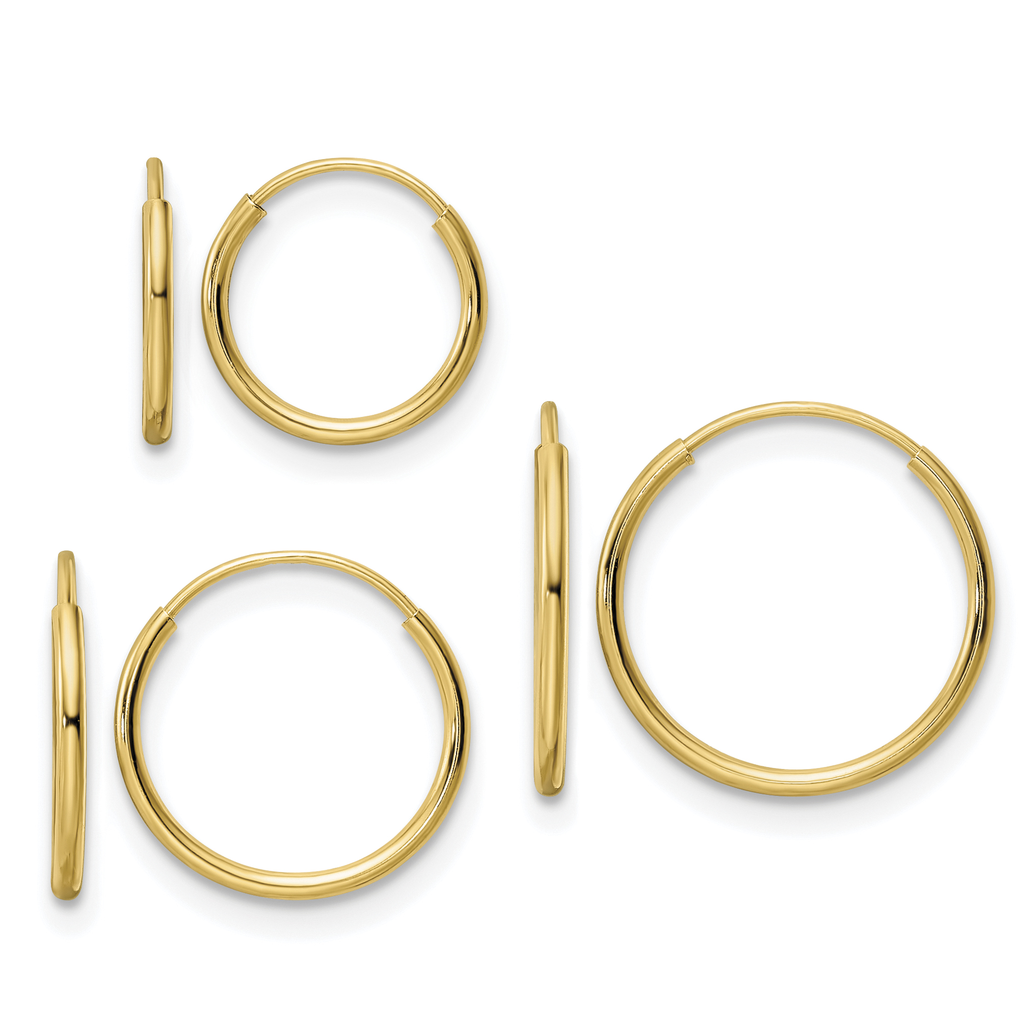 14k Polished Endless Hoop 3 Piece Set (TF2004SET)