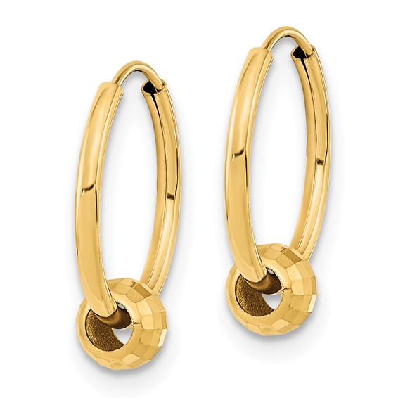 Gold Beaded Endless Hoop Earrings