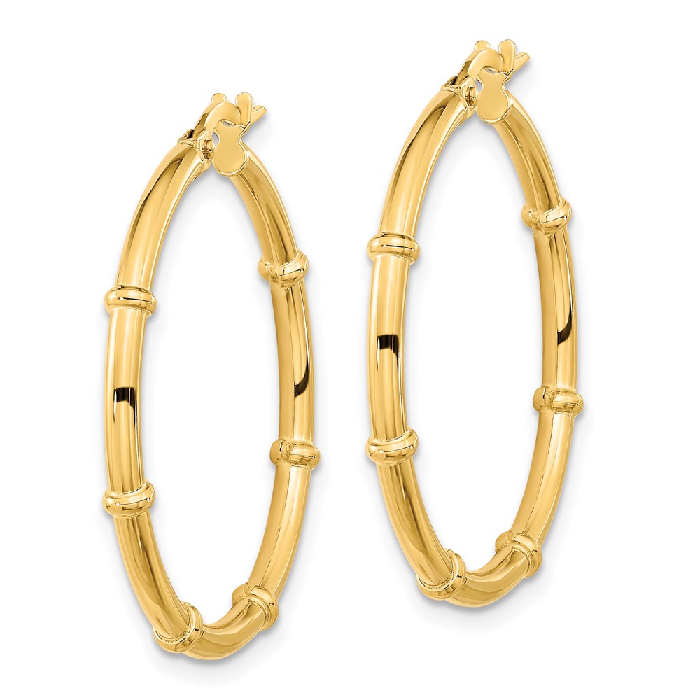 14K Polished and Fancy Hoop Earrings (TF2011)