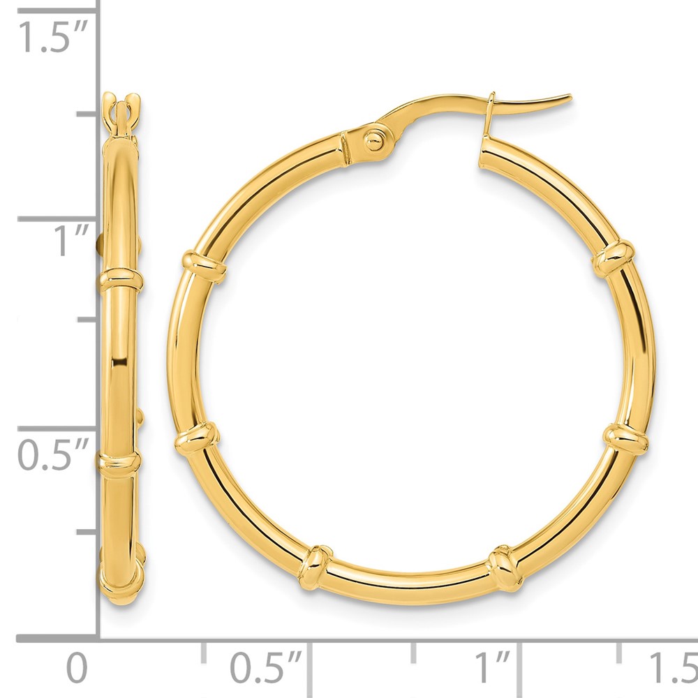 14K Polished and Fancy Hoop Earrings (TF2011)