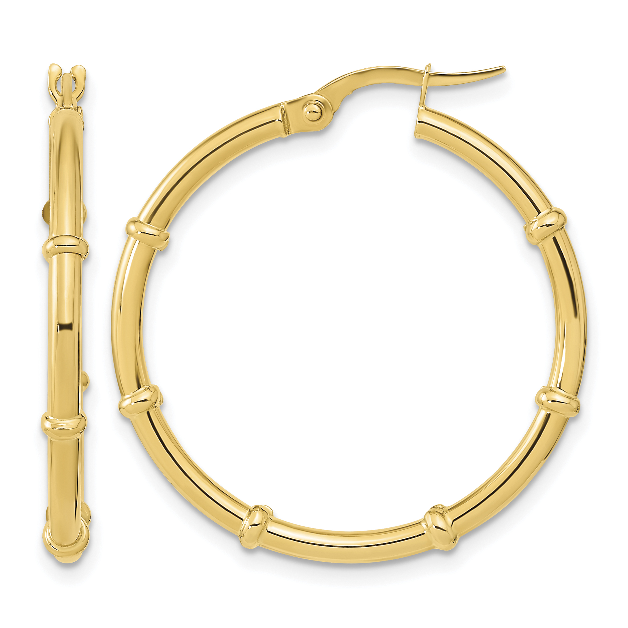14K Polished and Fancy Hoop Earrings (TF2011)
