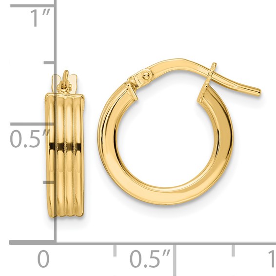 4mm Gold Textured Hoop Earrings