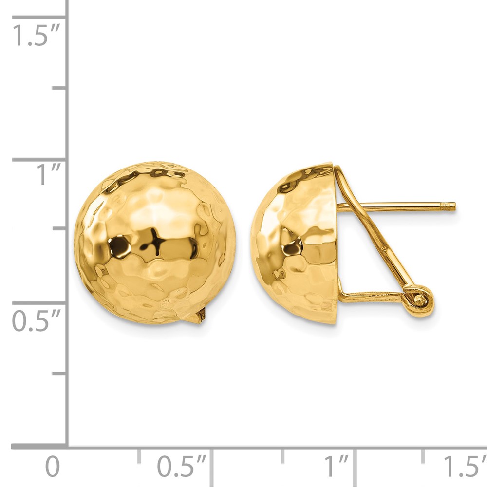 14k Hammered Omega Back Post Earrings (TF204)