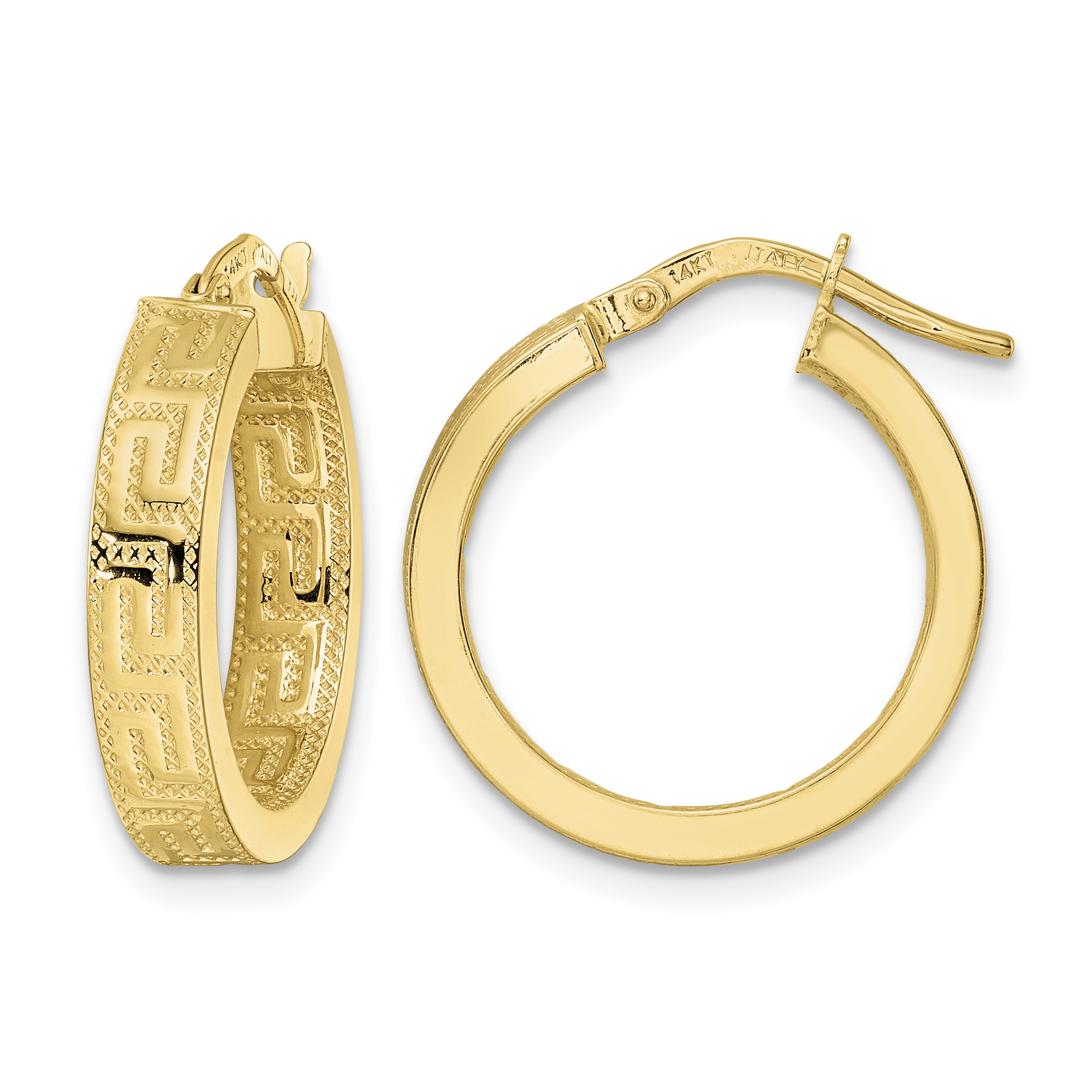14K Polished Hoop Earrings (TF2068)