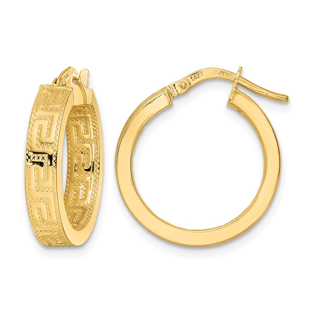 14K Polished Hoop Earrings (TF2068)