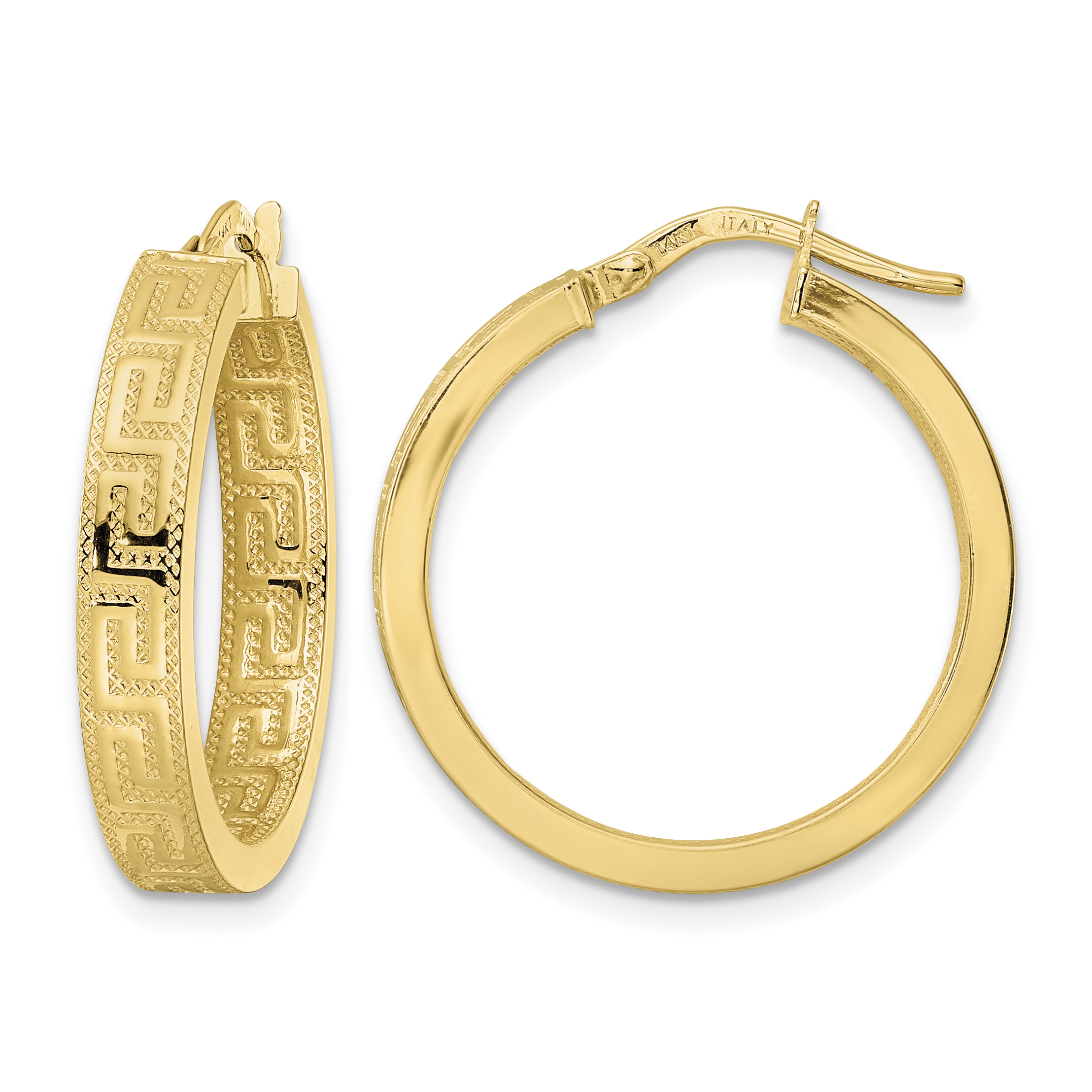 14K Polished Hoop Earrings (TF2069)