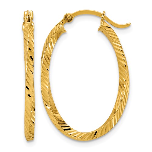 Twisted gold hoop earrings
