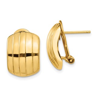 Gold Omega Back Post Earrings